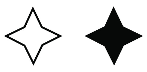 star vector icon symbol, sparkle star with editable stroke