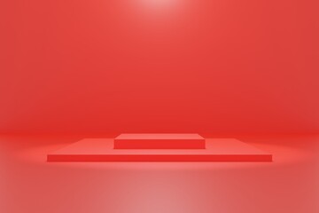 3D Render Empty Room With cube podium background