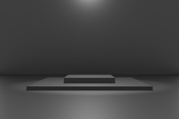 3D Render Empty Room With cube podium background