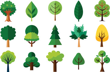 A set of tree vector art work