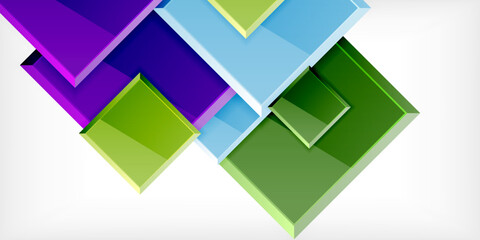 Colorful squares with reflections abstract background design. Vector Illustration For Wallpaper, Banner, Background, Card, Book Illustration, landing page