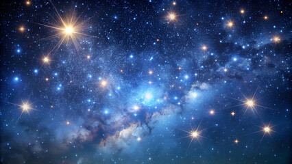 Fototapeta premium Starry night sky with clusters of stars , stars, celestial, astronomy, night, galaxy, universe, space
