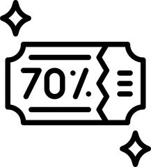 Voucher discount 70% icon