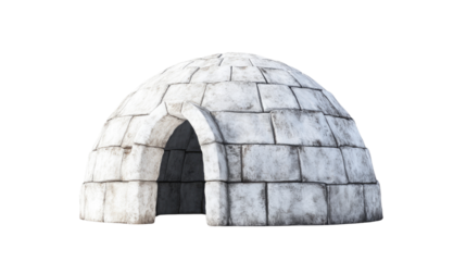 Igloo on a white transparent background