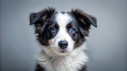 Playful border collie puppy with fluffy coat and bright eyes, border collie, puppy, playful, fluffy, coat, bright eyes, dog