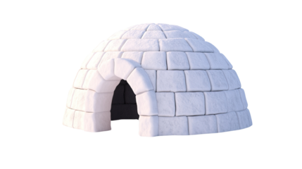 Igloo on a white transparent background