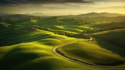 Sunrise Over Tuscany's Rolling Hills