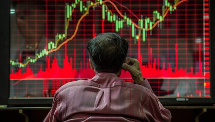 Obraz premium Contemplating the Markets Fluctuations