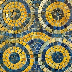 Fototapeta premium a colorful and artistic pattern mosaic street tile