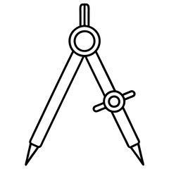 compasses outline coloring book page line art drawing