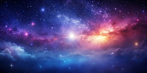 Naklejka premium Deep Space Photorealistic Art. Cosmic Gradient Space Design. Realistic Deep Space Background. Space Gradient with Stars. Photorealistic Cosmic Scene.