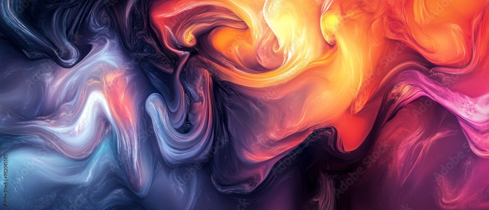 Aufkleber swirling colors. fluid art animation with intricate flowing patterns