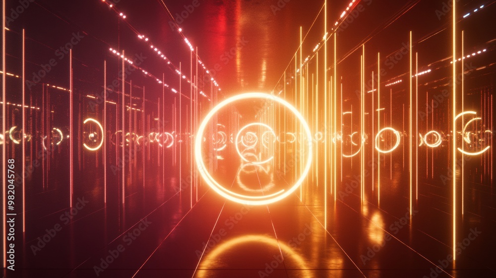 Poster illuminating innovation. dynamic light installation representing breakthrough ideas
