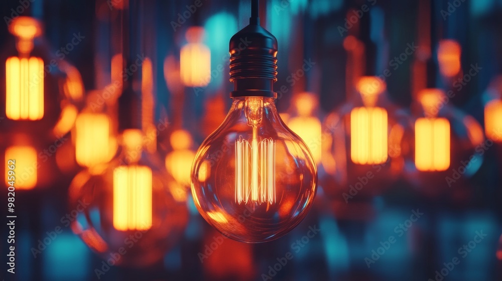 Poster illuminating innovation. dynamic light installation representing breakthrough ideas