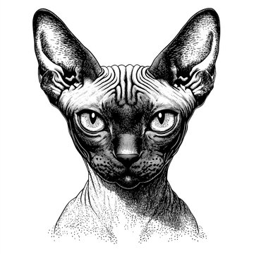 recommend clip art: Sphynx Cat Art Detailed, Unique Features. Generative AI