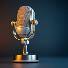 Classic radio microphone with an isolated background