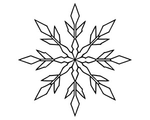 doodle snowflake outline coloring book page line art drawing