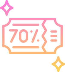 Voucher discount 70% icon