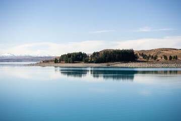 landscape with lake and mountains