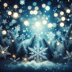 Christmas card with decor elements.