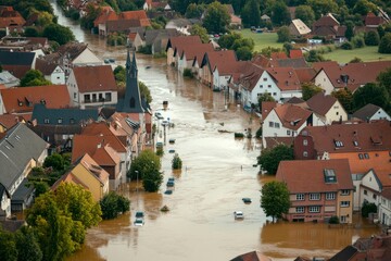 Flooding in European Villages , Impact of Global Warming , Generative AI