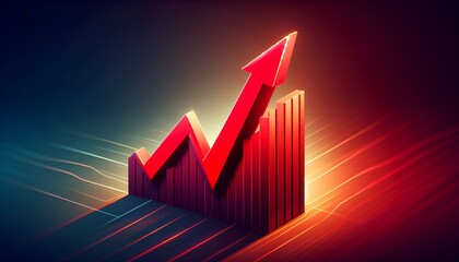 Arrow upward trend chart, suitable for expressing financial growth and business development themes