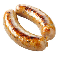 Bavarian sausage isolated on transparent background