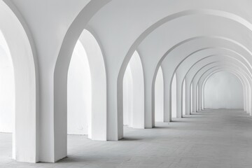 Fototapeta premium Serene composition of arches forming a repeating pattern