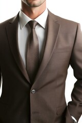 Stylish Brown Suit with Necktie