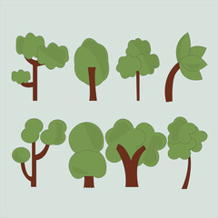 Fototapeta premium various forms of trees illustration