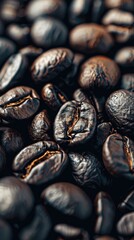 Obraz premium Dark Roasted Coffee Bean Pattern