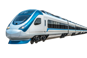 Fototapeta premium Modern high-speed train on transparent background