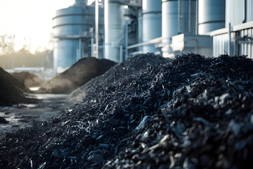 Production of biochar, syngas, and oils via pyrolysis of organic biomass in specialized facilities with a clean aesthetic. Elevated thermal decomposition method