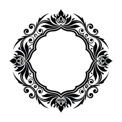abstract floral frame silhouette design