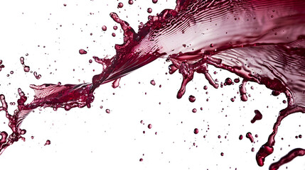 The effect of wine water spilling, white background, large area of white space