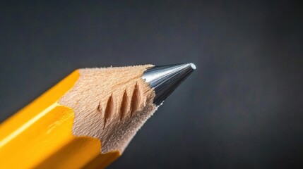 A close up of a pencil with the tip cut off, AI