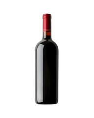 Red wine bottle mock up isolated on transparent background