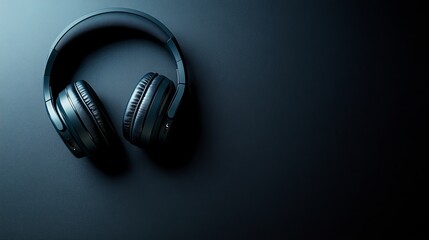 Bold Headphones Displayed with Ample Copy Space for Advertising