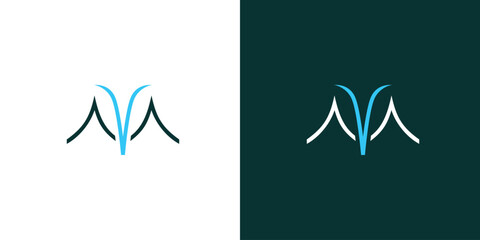 Obraz premium Modern and Unique VM logo design