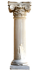 Obraz premium Ancient Greek column isolated on transparent background