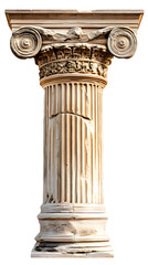 Fototapeta premium Ancient Greek column isolated on transparent background