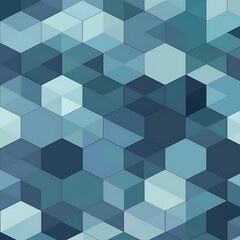 A flat design with geometric shapes like hexagons and triangles in various shades of blue and gray, forming a clean and structured layout. 8k UHD, suitable for high-quality printing or digital 