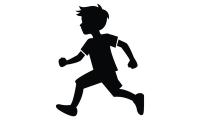 Running Kids Abstract Vector