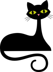 Handdrawn Lying Cat