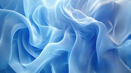 Obraz premium A soft, flowing blue fabric texture creating a calming, ethereal atmosphere.