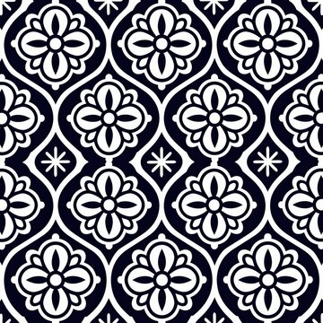Simple seem less vector illustration batik pattern, made with outline or icon design