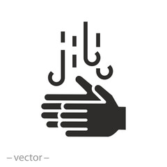 icon of air dryer for hands, hand drying, flat vector illustration