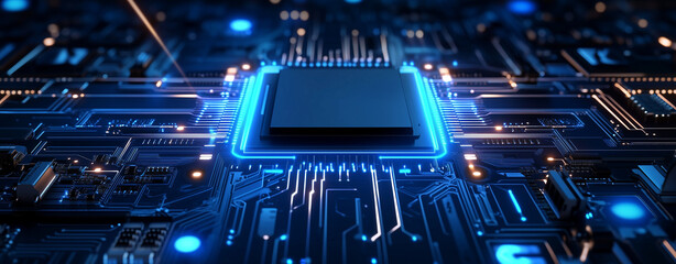Cybernetic Heartbeat: A CPU glows with raw processing power, intricate circuitry pulsing with energy in a technological symphony.