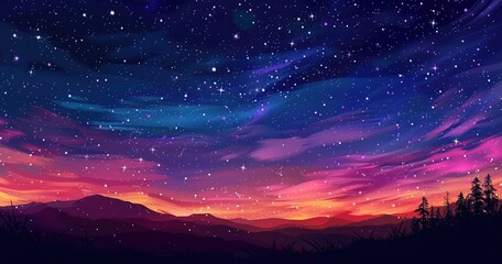 Fototapeta premium a colorful night sky fully of star