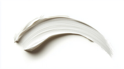 White Cream Swirl: Abstract, minimalist, and elegant, this image showcases a single, graceful swirl of creamy white substance against a stark white background. It evokes a sense of purity, freshness, 